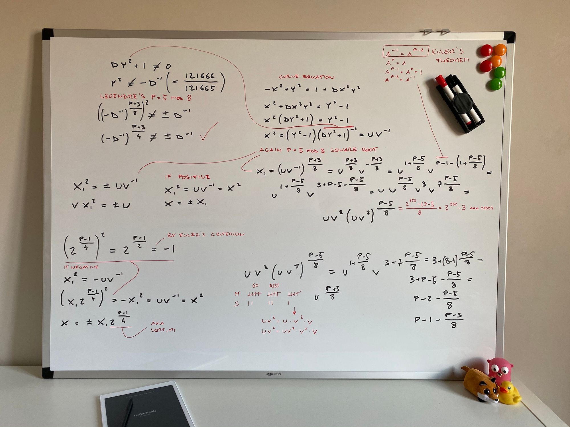 My whiteboard where I worked out the formulas in this issue