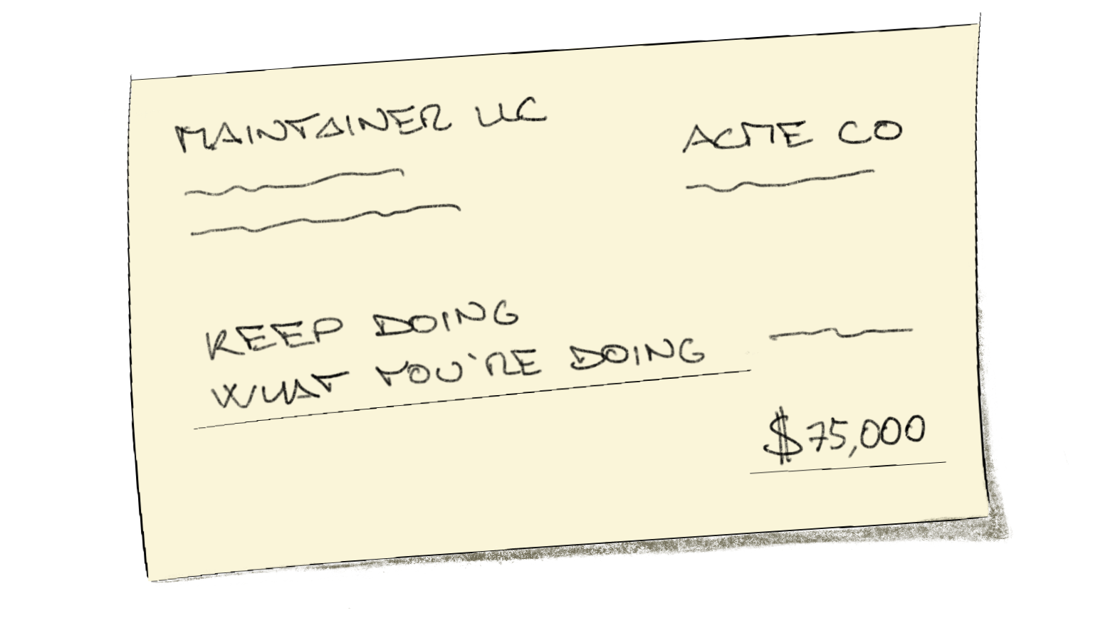 A sketch of an invoice from